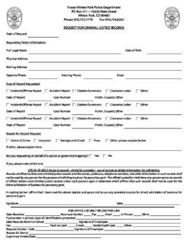 Police Records Request Form (PDF)