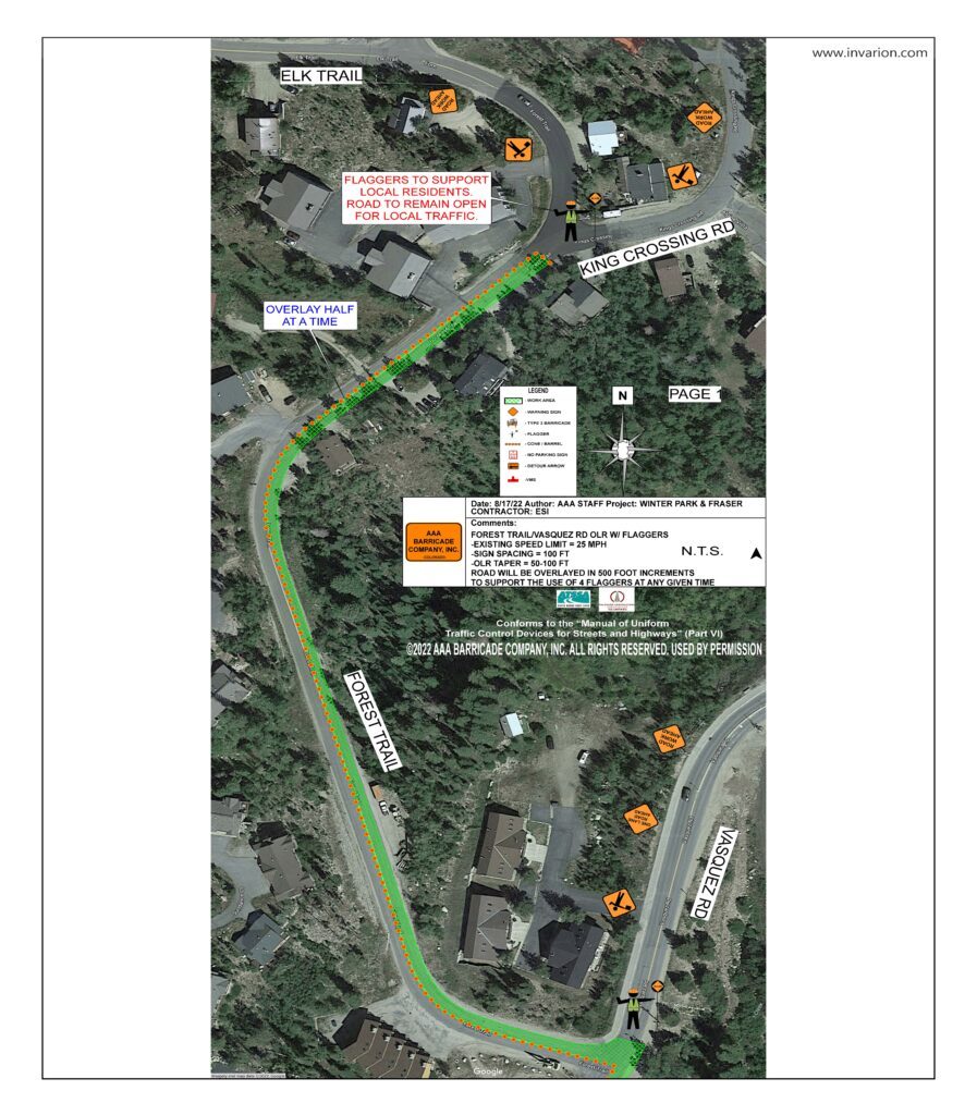 Traffic control plan for Forest Trail and Vasquez 1