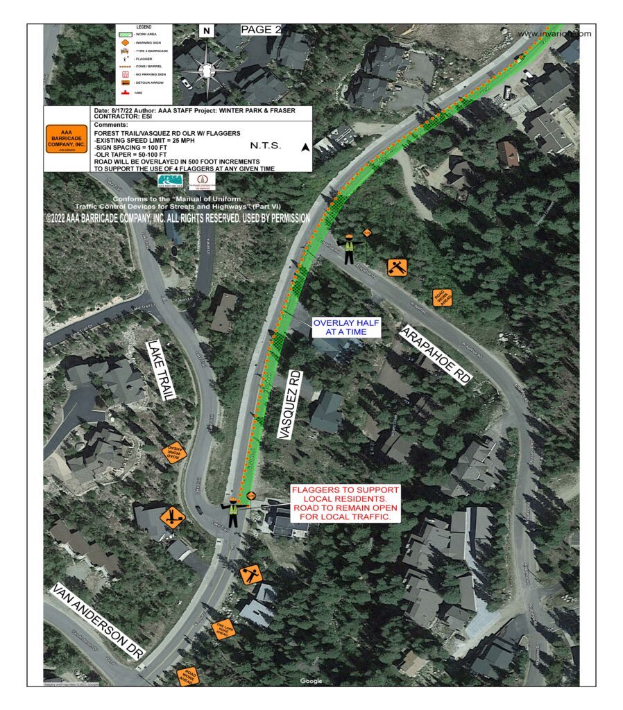 Traffic control plan for Forest Trail and Vasquez 2